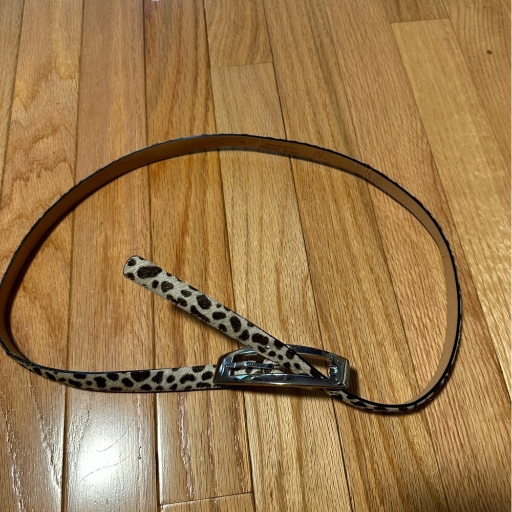 Gw Genuine Leather Cheetah Print Belt Size Large